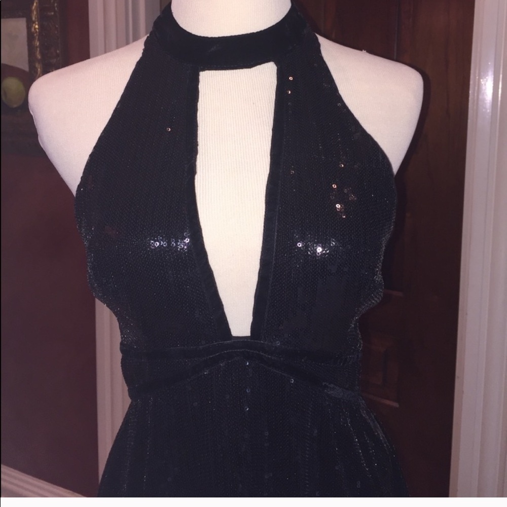 free people sequin black dress size 4